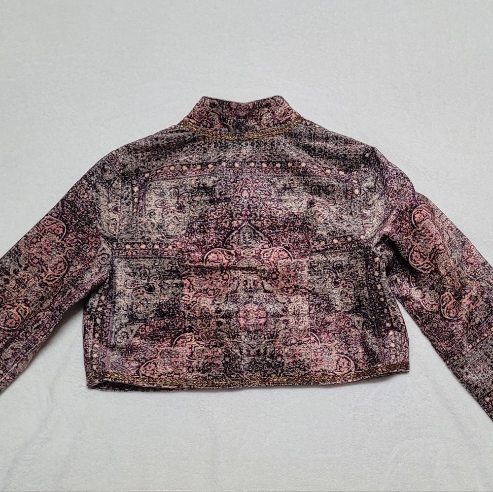 Soft Surroundings Icon Urbina Umber Velvet Baroque Balero Jacket Cropped Jacket - Picture 8 of 13